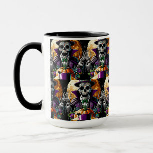 Mug Crâne de sucre Art - Citrouille Halloween de minui