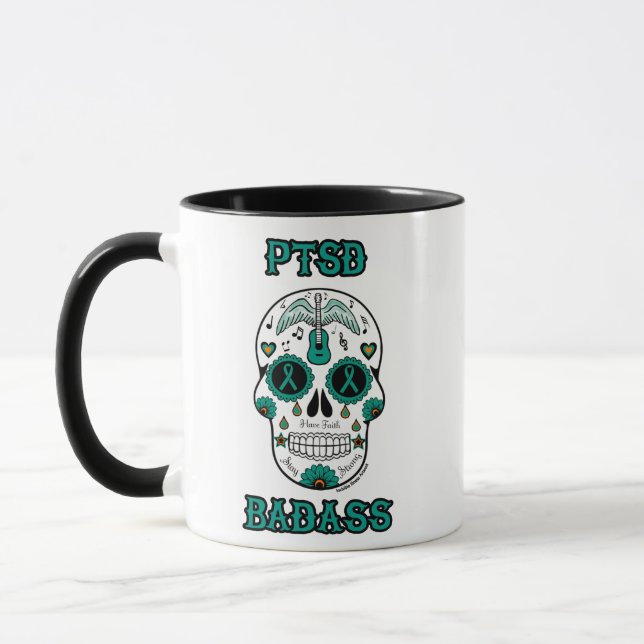 Mug Crâne de sucre/Badass...PTSD (Gauche)