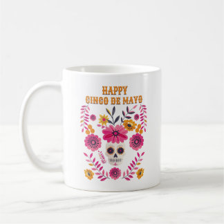 Mug Crâne de sucre mexicaine Folk Motif heureux Cinco 