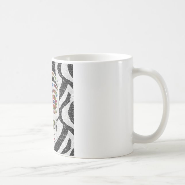 Mug Crâne de sucre Rockabilly RAB sur impression zèbre (Droite)