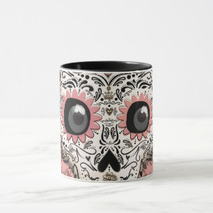Mug Crâne de sucre rose et or Mignon Fantaisiste