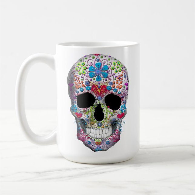 Mug Crâne Décoré (Gauche)