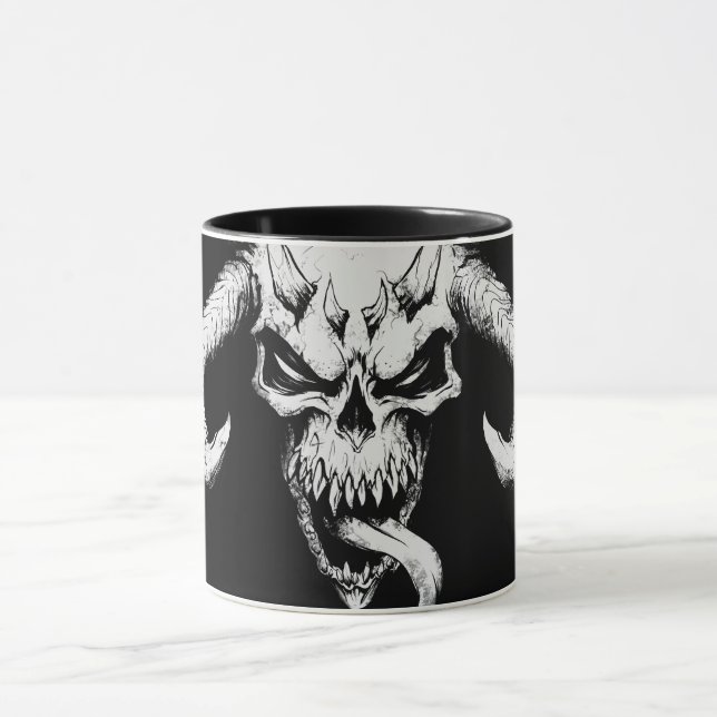 Mug Crâne divin de la mort Noir (Centre)