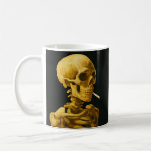Mug Crâne doré fumant – Unique inspiré de Van Gogh