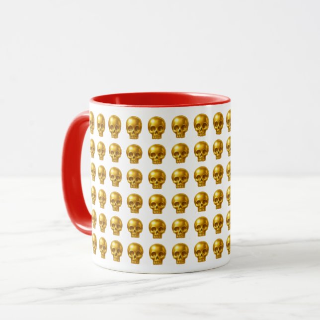 Mug Crâne Doré Luxe (Devant gauche)