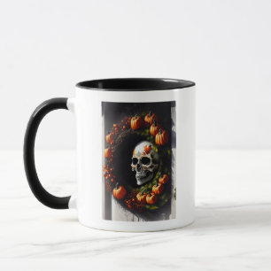 Mug Crâne éffrayant et couronne Citrouille