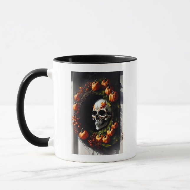 Mug Crâne éffrayant et couronne Citrouille (Gauche)