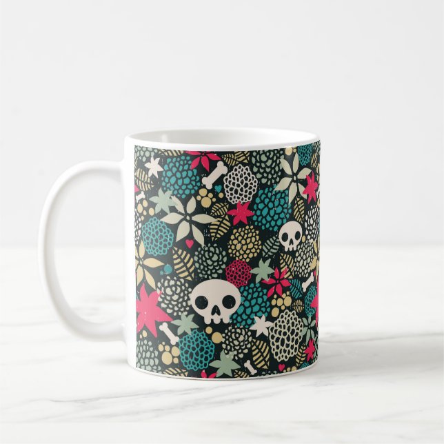 Mug Crâne en fleurs (Gauche)
