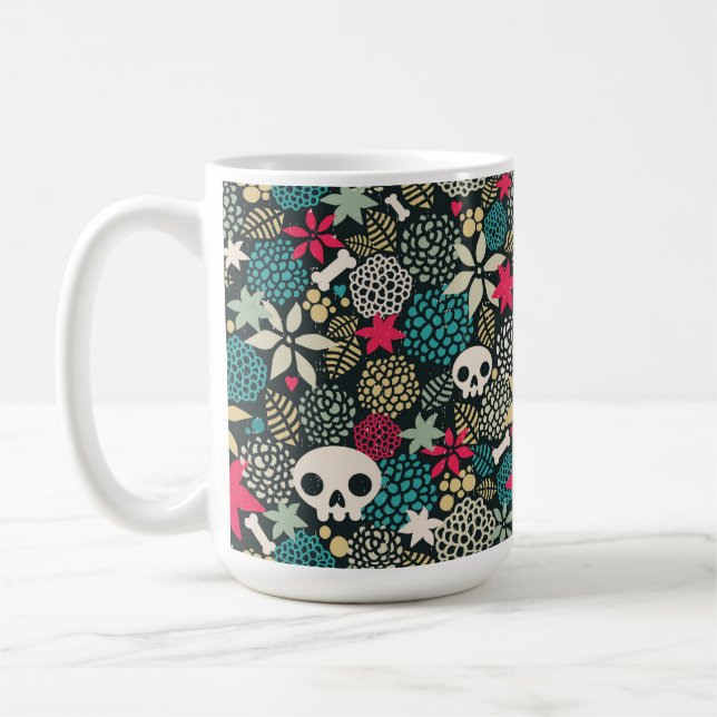 Mug Crâne en fleurs (Gauche)