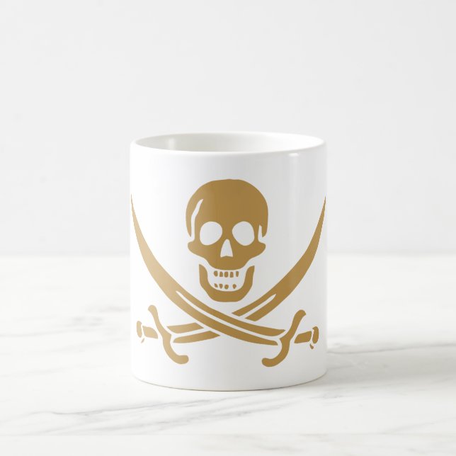 Mug Crâne et Cutlass Pirate Calico Jack en Or Aztèque (Centre)