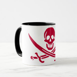 Mug Crâne et épées de Crimson Drapeau pirate de Calico