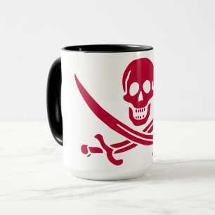 Mug Crâne et épées de Crimson Drapeau pirate de Calico