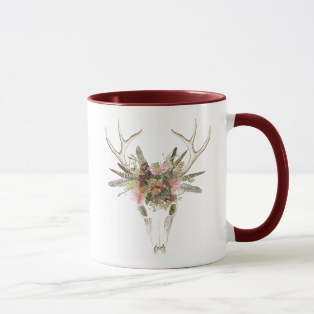 Mug Crâne et fleurs de cerfs (Droite)