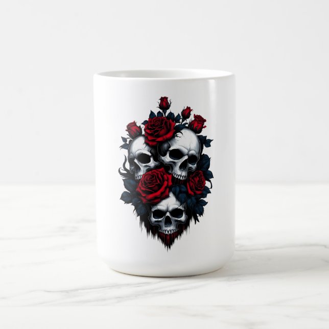 Mug Crâne et Rose : Gothique Floral Design (Centre)