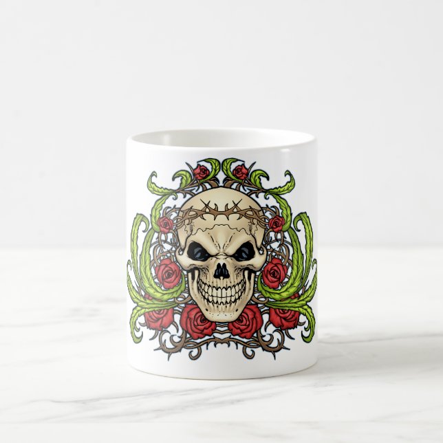 Mug Crâne et roses avec la couronne des épines par Al (Centre)