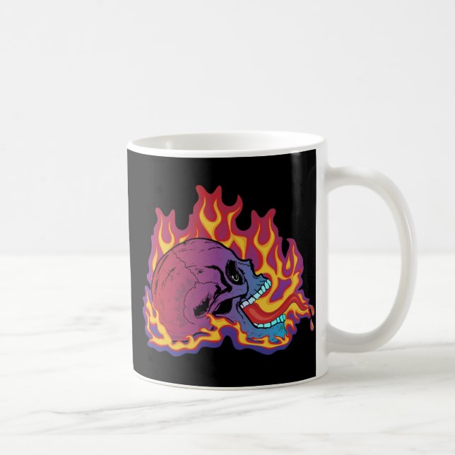 Mug Crâne flamboyant coloré (Droite)