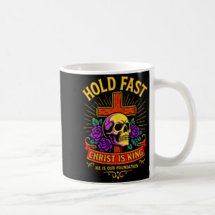 Mug Crâne gothique chrétien Croix Tiens bon Jésus-Chri