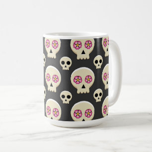 Mug Crâne gothique déplaisant Kawaii avec Motif de fle