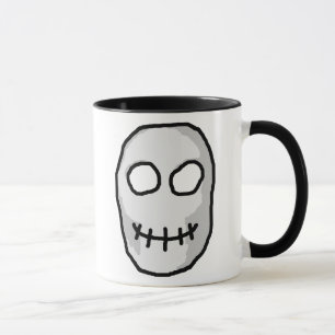 Mug Crâne gris et noir en pierre. Style primitif