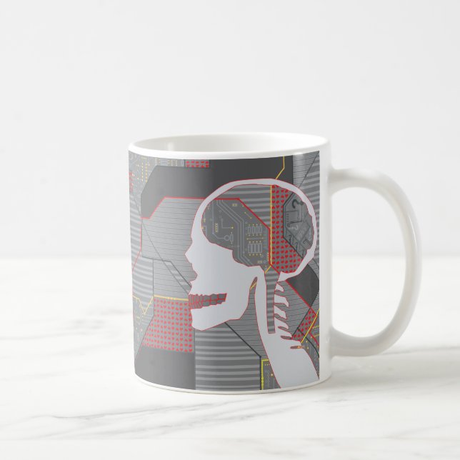 Mug crâne logique du coeur confus (Droite)