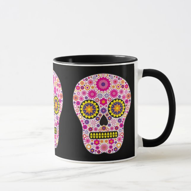 Mug Crâne mexicain rose de sucre (Droite)