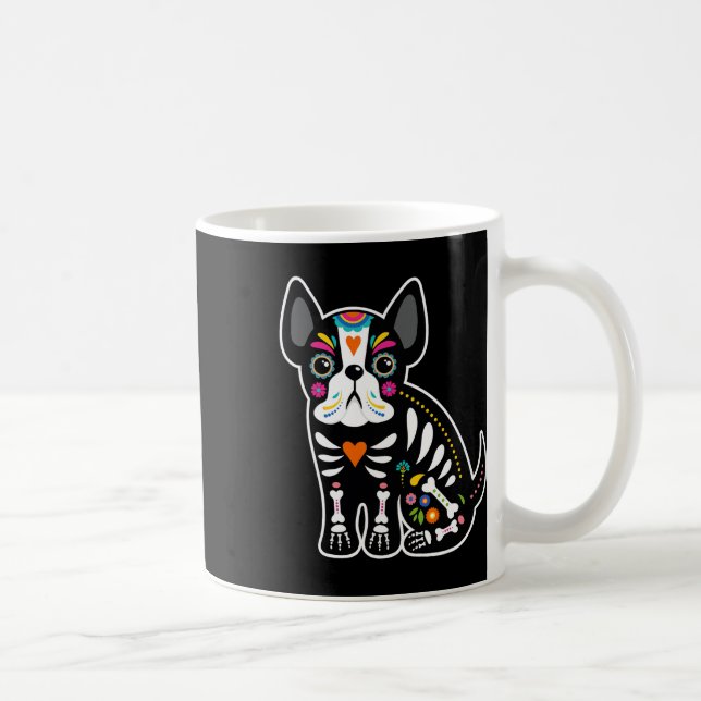 Mug Crâne Mexicaine Chien-taureau Français Jour D'Hall (Droite)