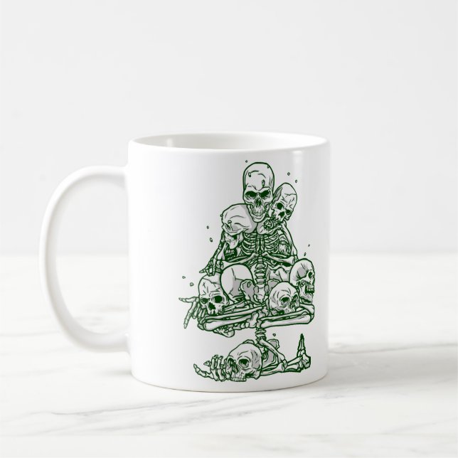 Mug crâne moche sapin de noël squelette gothique (Gauche)