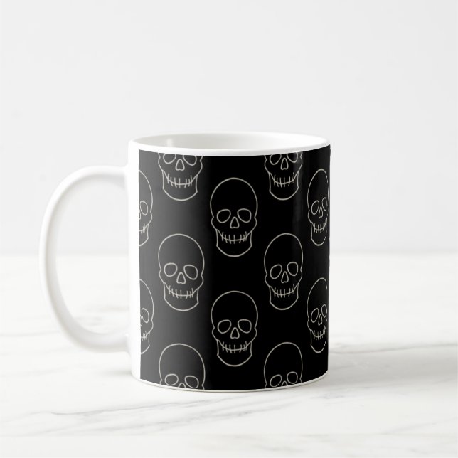 Mug Crâne - Noir de chauve-souris et Blanc d'os (Gauche)