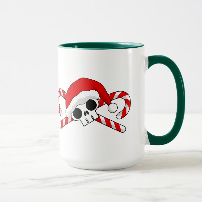Mug Crâne Père Noël mignon avec Sucres de canne (Droite)