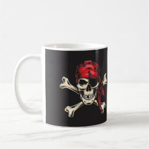 Mug Crâne pirate et os croisés