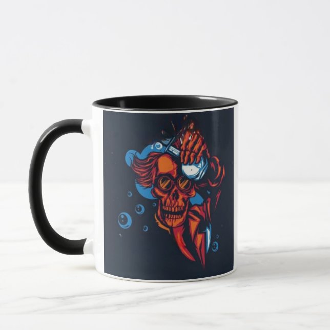 Mug 🔥 Crâne rouge artistique (Gauche)