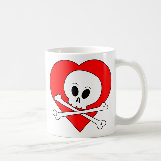 Mug Crâne rouge coeur (Droite)