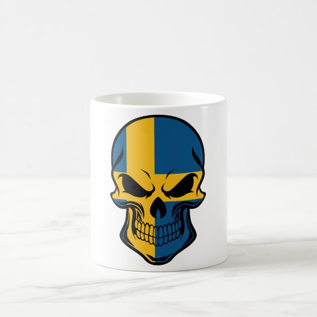 Mug Crâne suédois de drapeau (Centre)