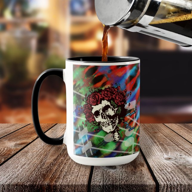 Mug Crâne Tie Dye avec des Roses (Créateur téléchargé)