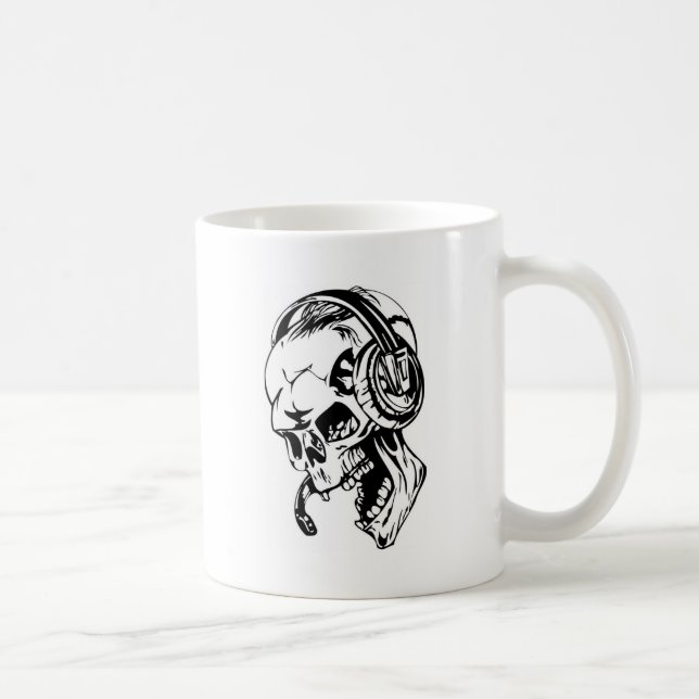 Mug Crâne utilisant l'écouteur (Droite)