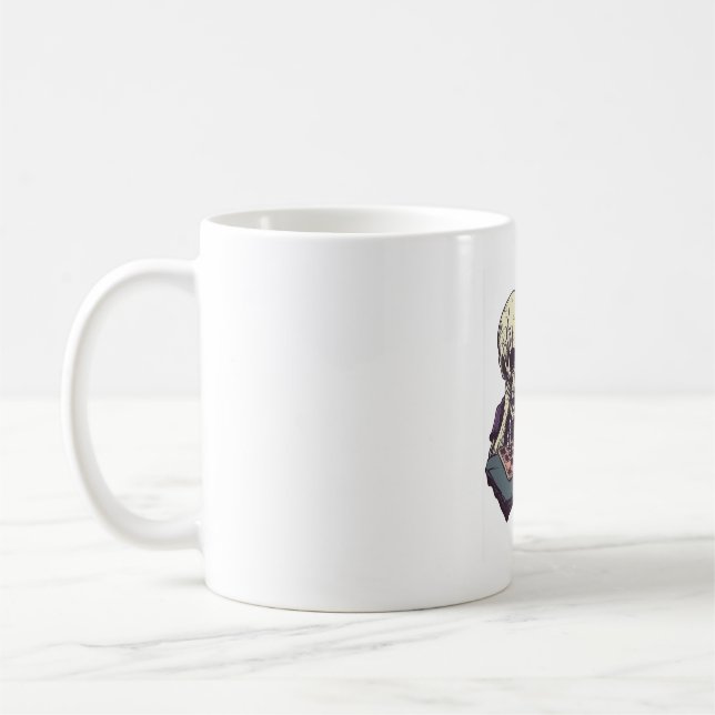 Mug Crâne vs Chat � Combat d'échecs amusant (Gauche)