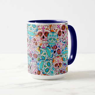 Mug Crânes à fleurs