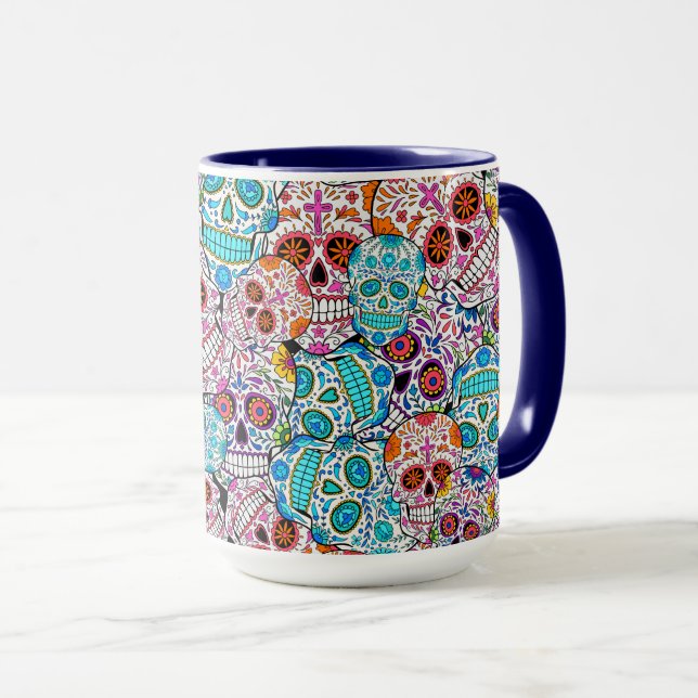 Mug Crânes à fleurs (Devant droit)