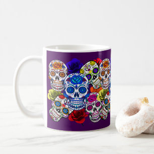 Mug Crânes à sucre Colorful Rose Cinco Toutes les âmes