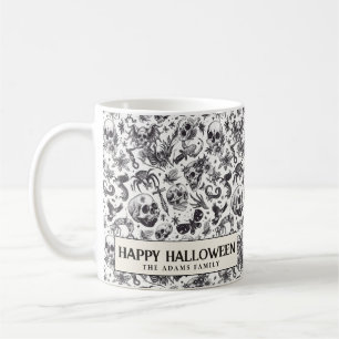 Mug Crânes de style graffiti noir et blanc Halloween