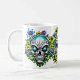 Mug Crânes et fleurs Aliens extraterrestres