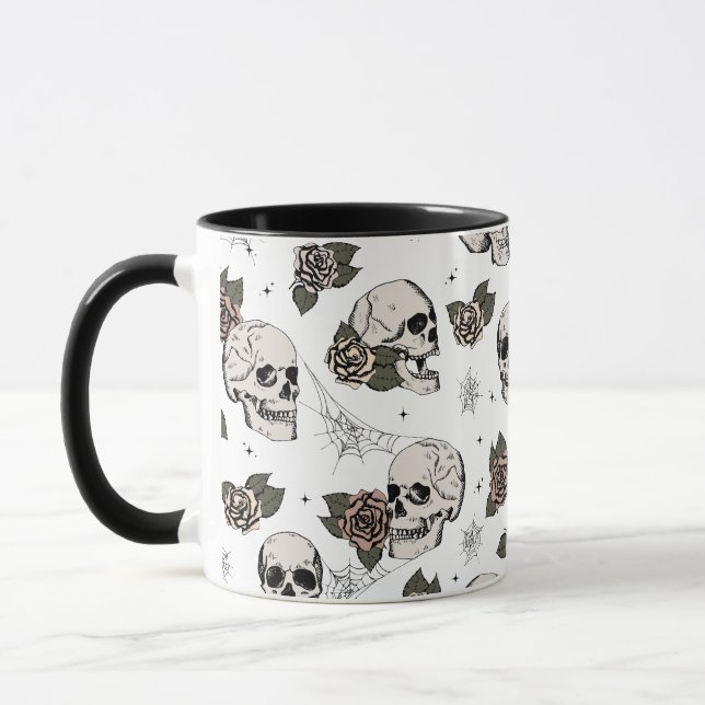Mug Crânes et Roses d'Eucalyptus vintages (Gauche)