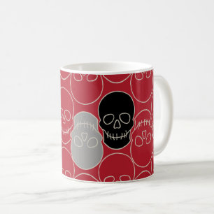 Mug Crânes - rouge sang et blanc os