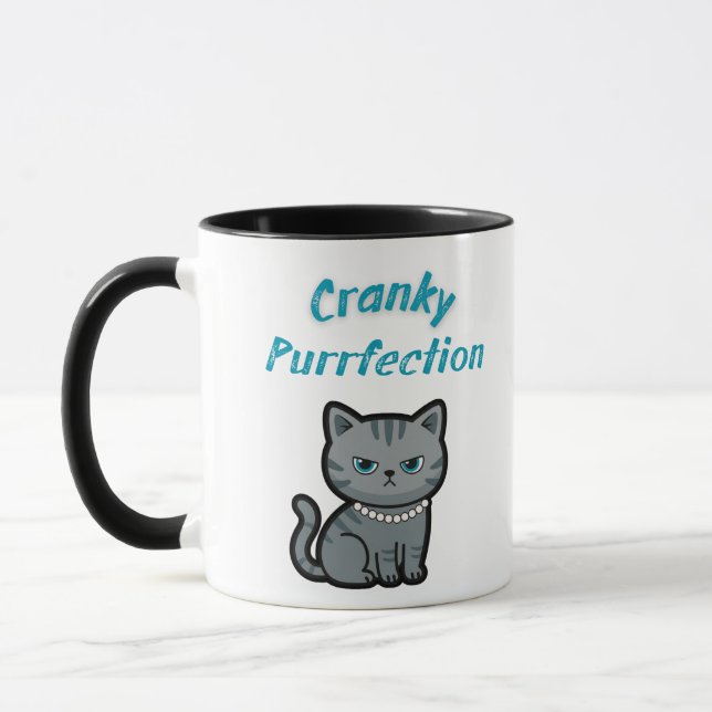 Mug Cranky Purrfection – Attitude de Chat Drôle (Gauche)