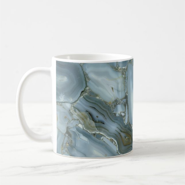 Mug Craqué gris gris vert bleu marbre texture (Gauche)