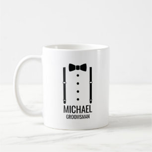 Mug Cravate Mariage noir Groomsmen personnalisé