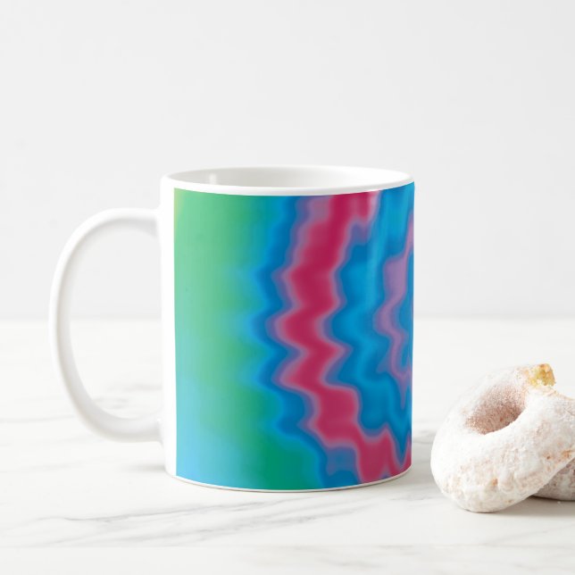 Mug Cravate teint super rétro tourbillon motif cool (Avec donut)