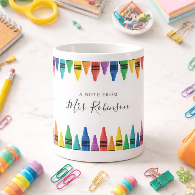 Mug Crayon arc-en-ciel pour appréciation des enseignan (Teacher Appreciation Rainbow Crayon Coffee Mug
)
