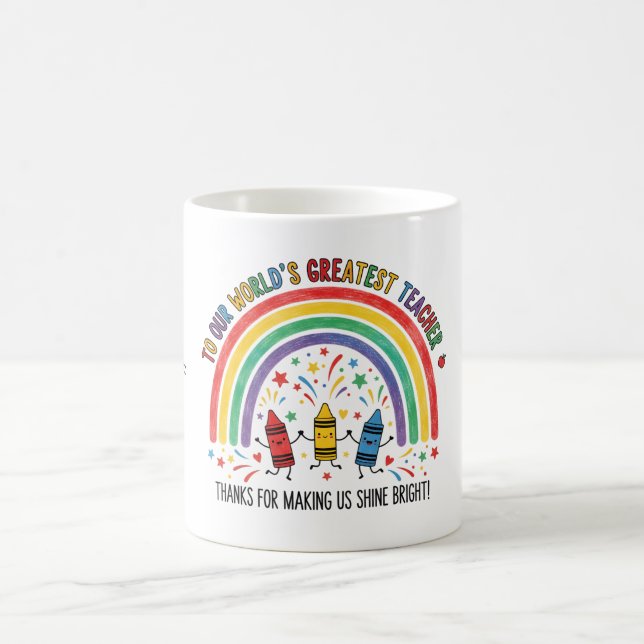 Mug Crayon Danse Arc-en-ciel Professeur le Meilleur du (Centre)
