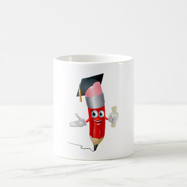 Mug Crayon de Remise des Diplômes Caractère Tenant un  (Créateur téléchargé)